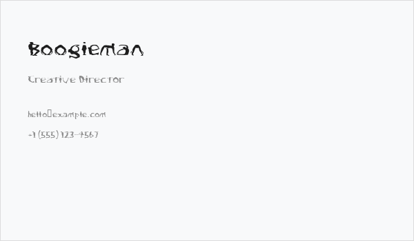 Boogieman Business Card