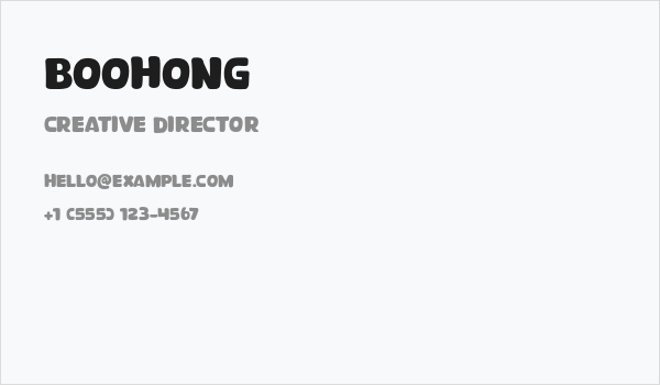 Boohong Business Card