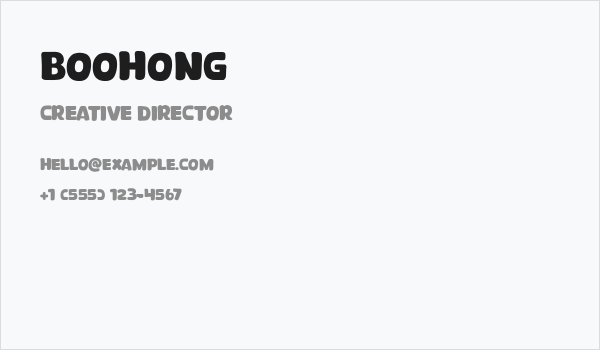 Boohong Business Card