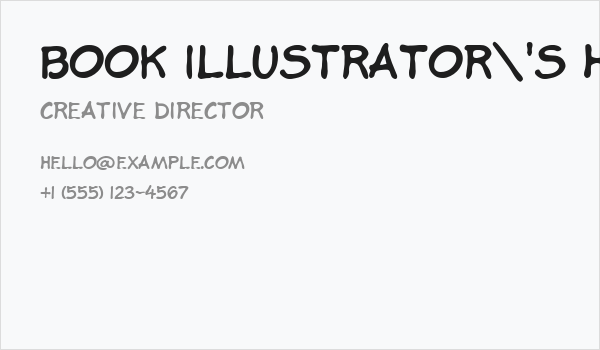 Book Illustrator's Handwriting Business Card