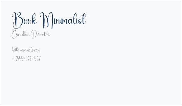 Book Minimalist Business Card