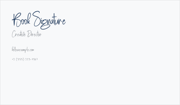 Book Signature Business Card