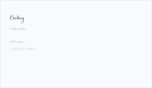 Booking Business Card