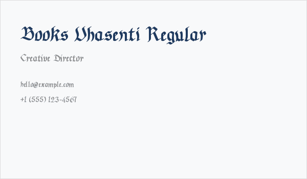 Books Vhasenti Regular Business Card