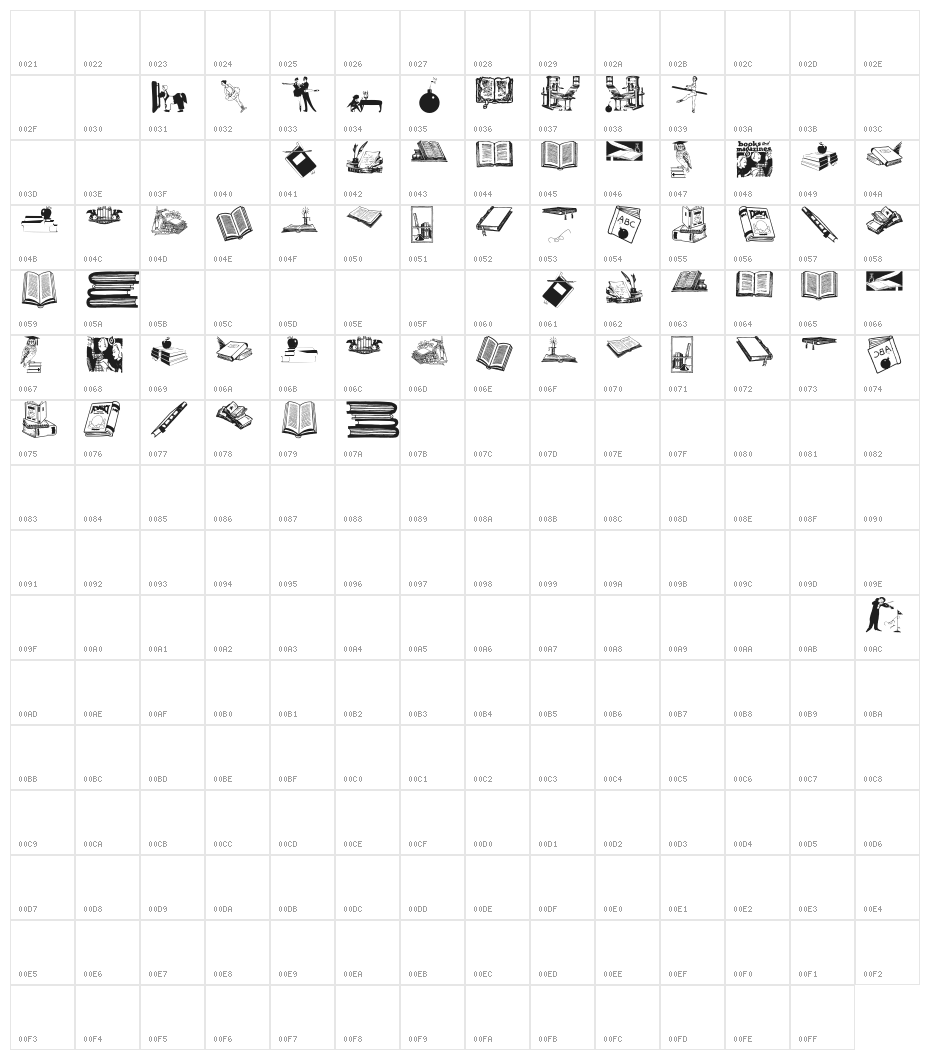 BooksBats Character Map