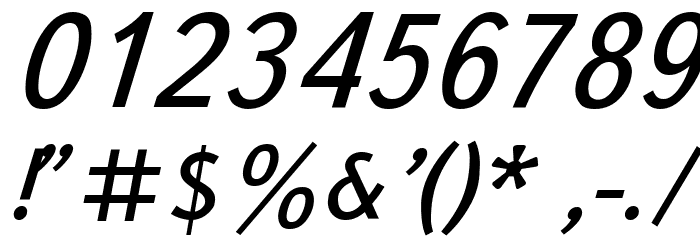 Bookvar Italic Font OTHER CHARS