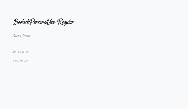 BoolackPersonalUse-Regular Business Card