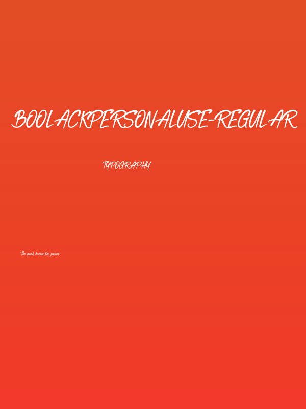 BoolackPersonalUse-Regular Poster