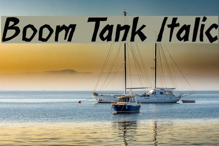 Boom Tank Italic Font examples