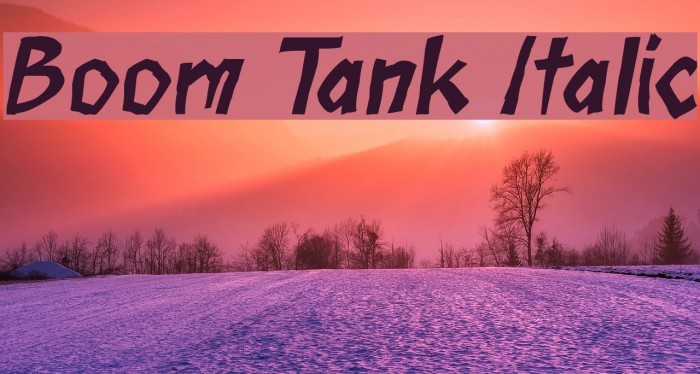 Boom Tank Italic Font examples
