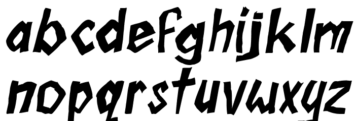 Boom Tank Italic Font LOWERCASE