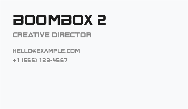 BoomBox 2 Business Card