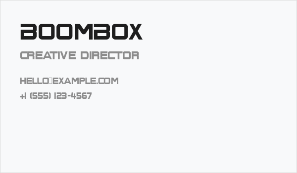 BoomBox Business Card