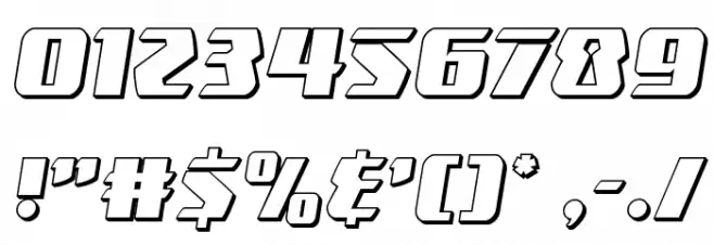 Boomhauer 3D Font OTHER CHARS