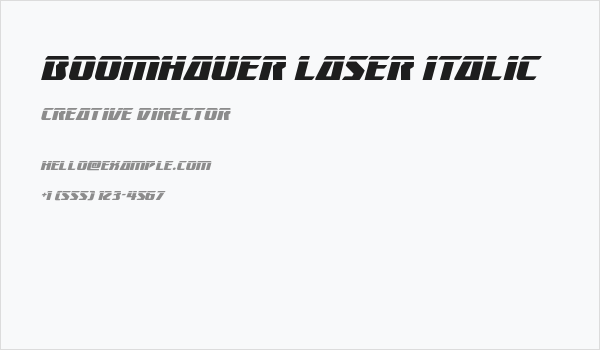 Boomhauer Laser Italic Business Card