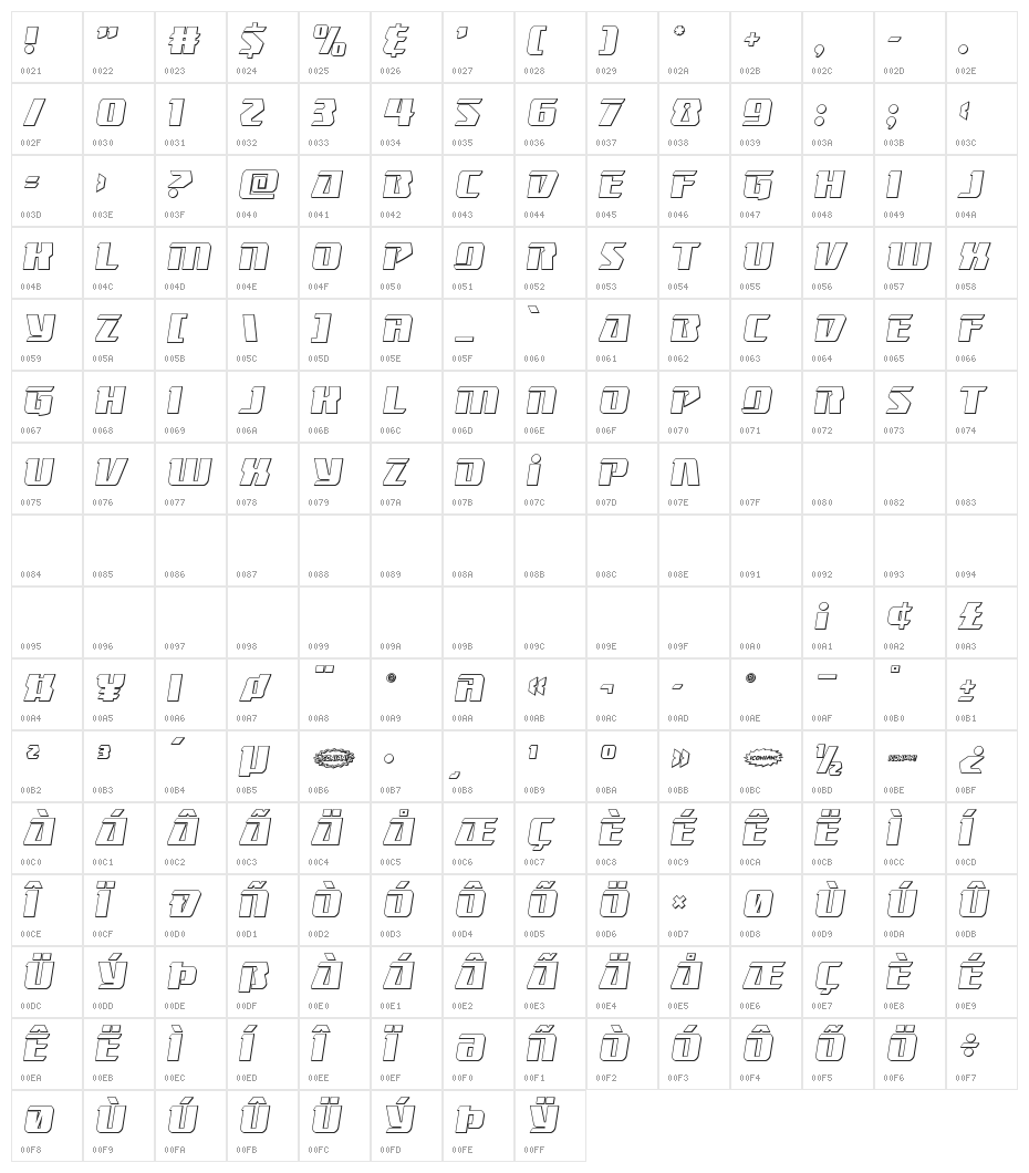 Boomhauer Outline Character Map