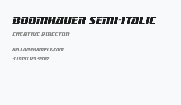Boomhauer Semi-Italic Business Card