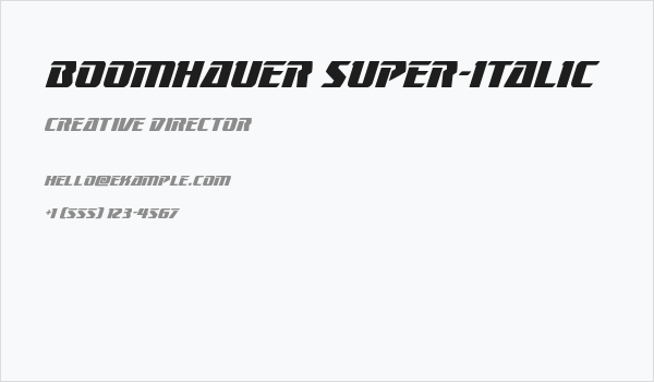 Boomhauer Super-Italic Business Card