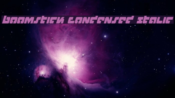Boomstick Condensed Italic Font examples