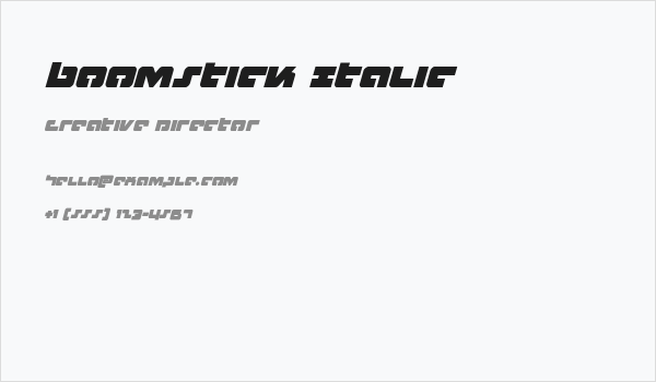 Boomstick Italic Business Card