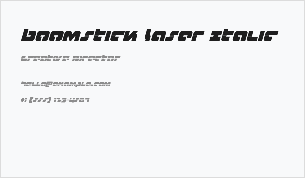 Boomstick Laser Italic Business Card