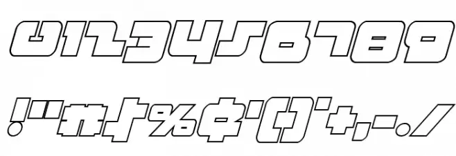 Boomstick Outline Italic Font OTHER CHARS