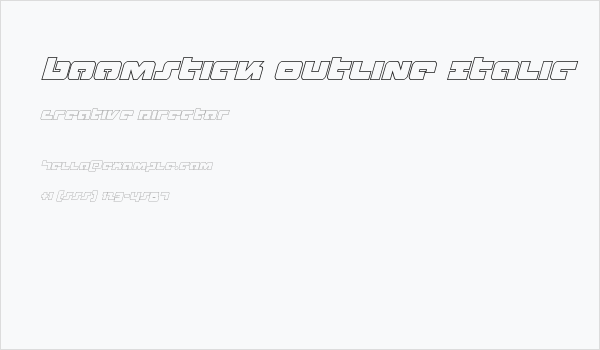 Boomstick Outline Italic Business Card