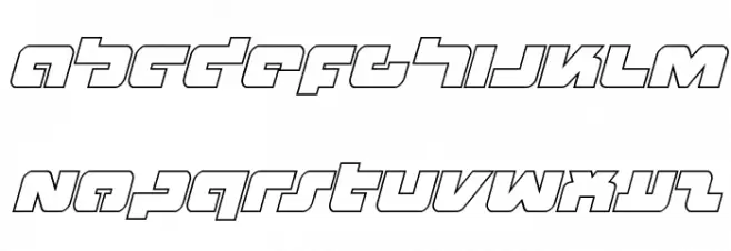 Boomstick Outline Italic फ़ॉन्ट लोअरकेस