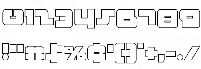 Boomstick Outline Font OTHER CHARS