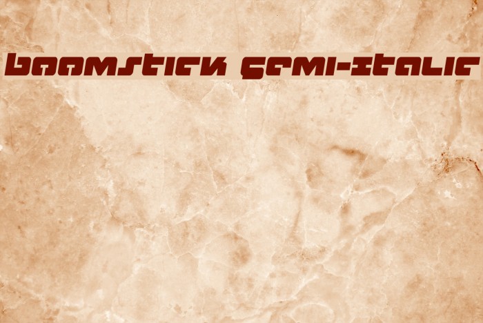 Boomstick Semi-Italic Font examples