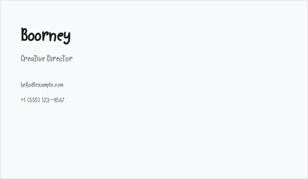 Boorney Business Card