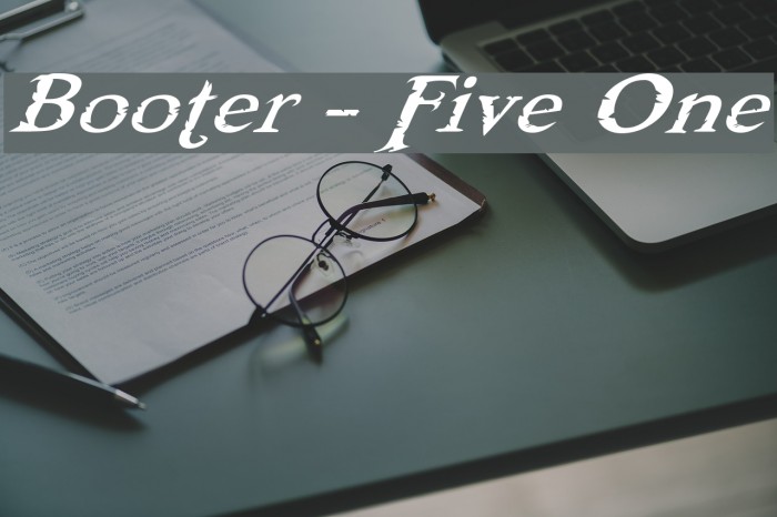 Booter - Five One Font examples