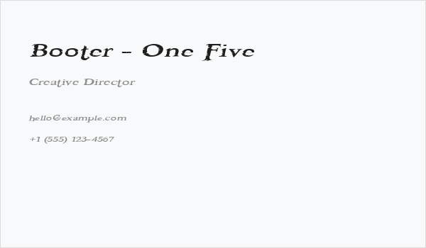 Booter - One Five Business Card