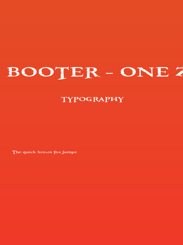 Booter - One Zero Poster