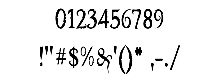 Booter - Zero Zero Font OTHER CHARS