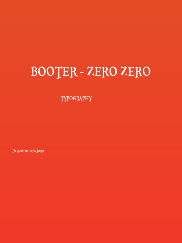 Booter - Zero Zero Poster