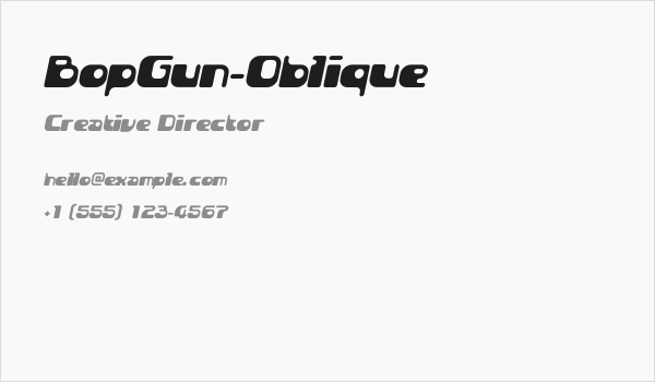 BopGun-Oblique Business Card