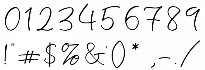 Bordeahill Handwriting Font Шрифта ДРУГИЕ символов