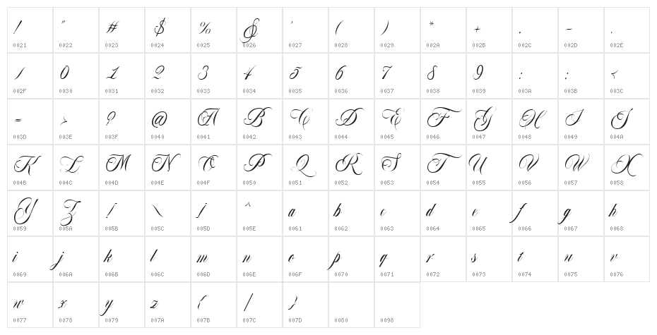 Bordemile DEMO Regular Character Map