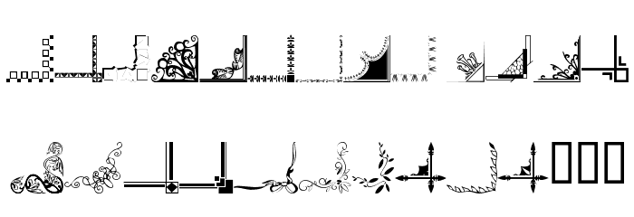 Border Corners 2 Font LOWERCASE