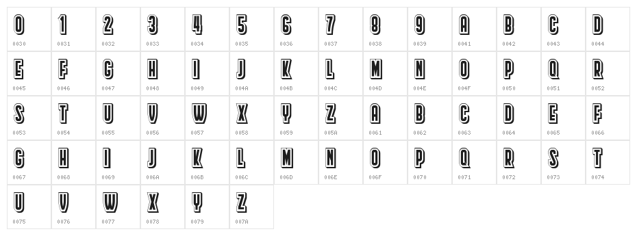 Border Regular Character Map