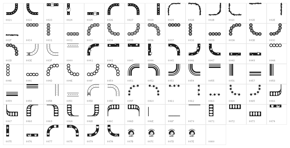BorderMon  Series 1 Character Map