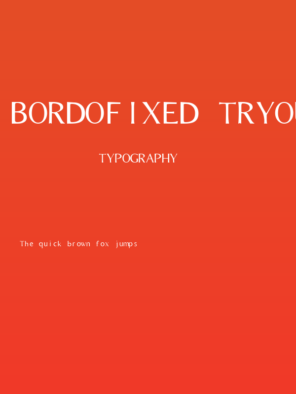 Bordofixed Tryout Poster