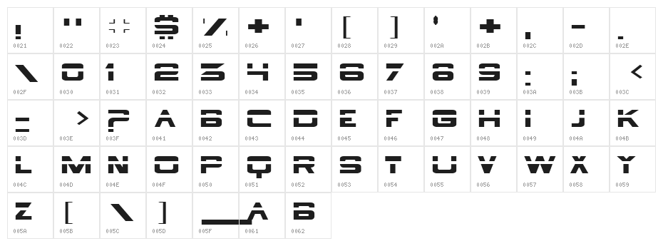 Borg-9 Character Map