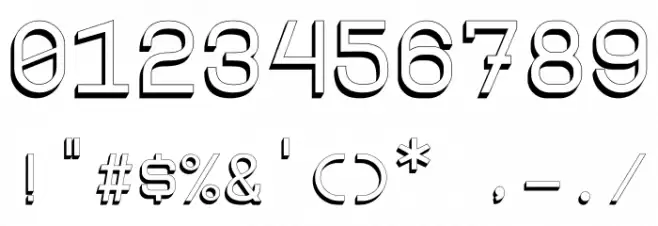 Borgen 3D Font Alte caractere