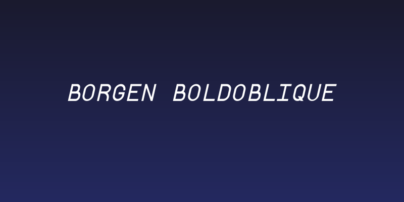 Borgen BoldOblique Social Header