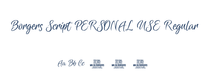 Borgers Script PERSONAL USE Regular Font Preview