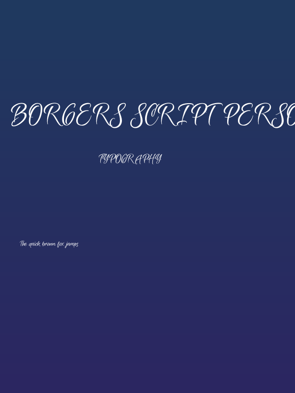 Borgers Script PERSONAL USE Regular Poster