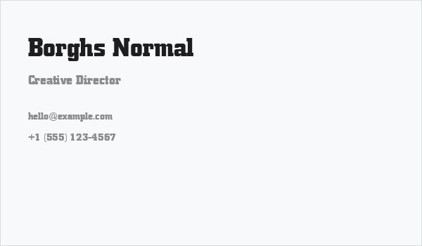 Borghs Normal Business Card
