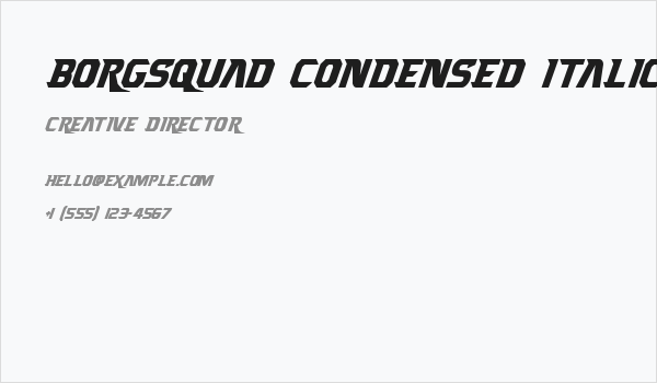 Borgsquad Condensed Italic Business Card